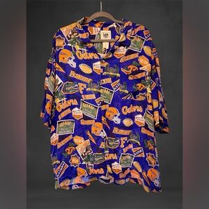 Vintage Florida Gators All Over Print Hawaiian Button Up Shirt Size 2X